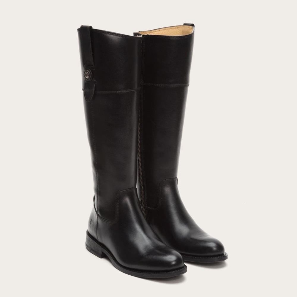 Frye Jayden Black Leather Tall Riding Boots